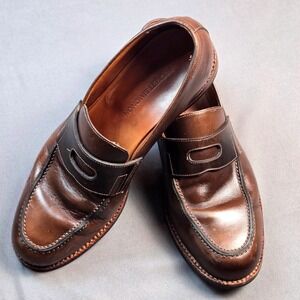 Beckett Simonon Mens Brown Leather Penny Loafers Size 41 EU 9 US Dress Shoes